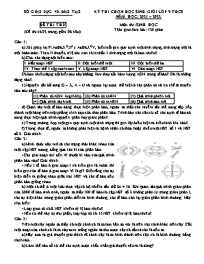 Đề thi chọn học sinh giỏi lớp 9 THCS môn Sinh học - Năm học 2021-2022